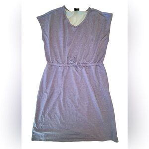 Soft Drawstring Jersey Dress Heather Blue Women’s Size Large